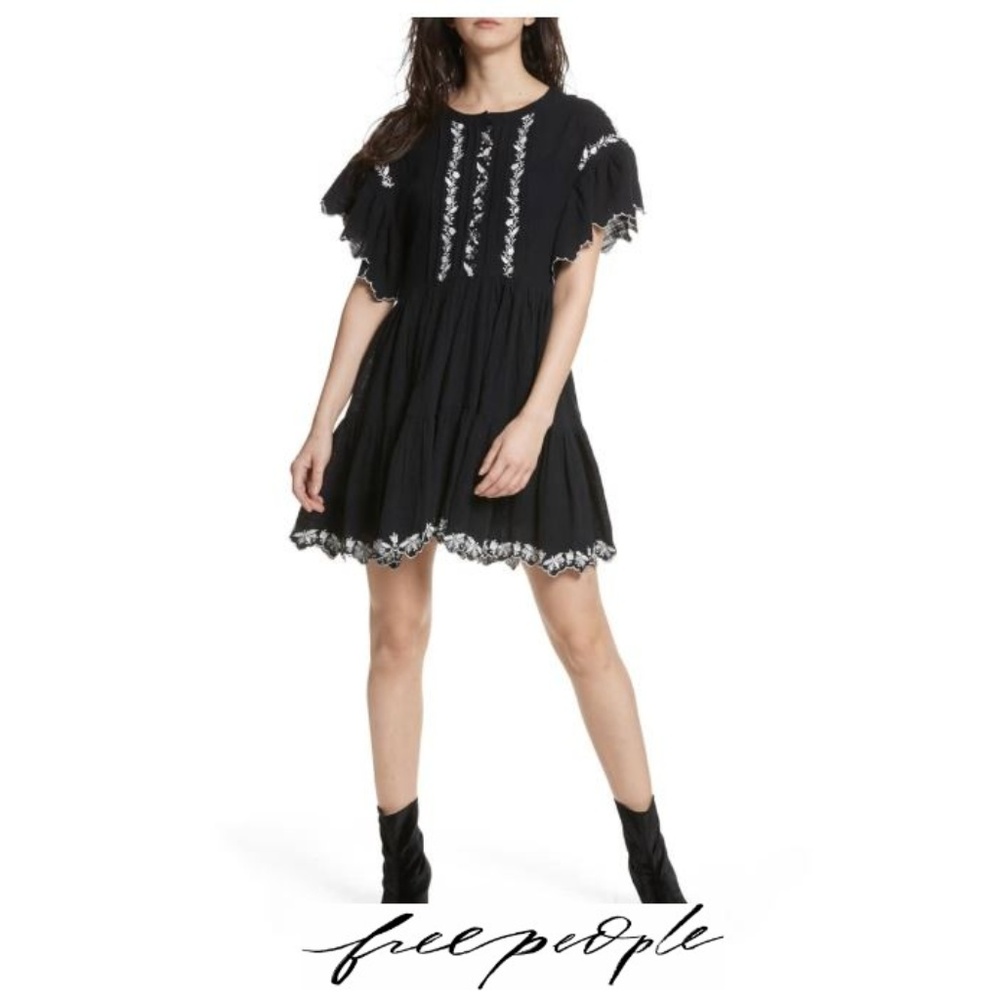 NWT Free People Santiago Embroidered Mini Dress